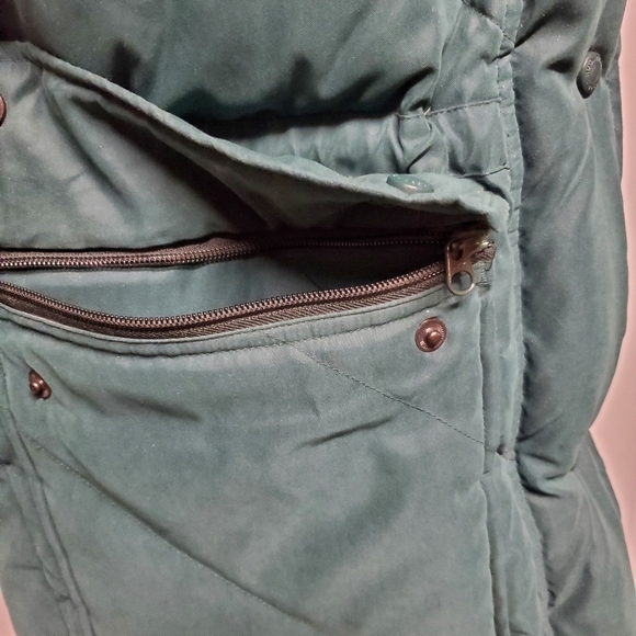 Woolrich Quilted Down Filled Puffer Jacket Parka Winter Coat Forest Green Small - Picture 5 of 8